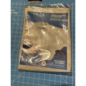 Tobin Stamped Tablecloth for Embroidery, Style No. 1400/46 Prairie Rose Pattern